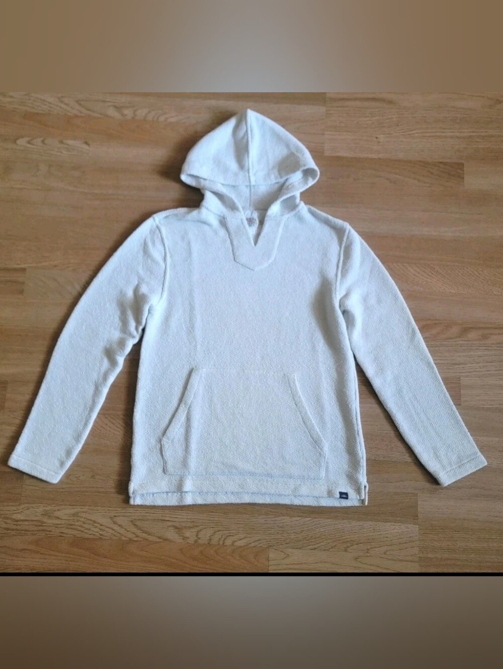 Faherty French Terry Hoodie Sweatshirt Whitewater Off-White Women's Size S